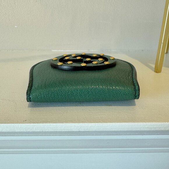 Authentic Gucci Emerald Green Soho Studded Leather Coin Purse - Picture 12 of 15